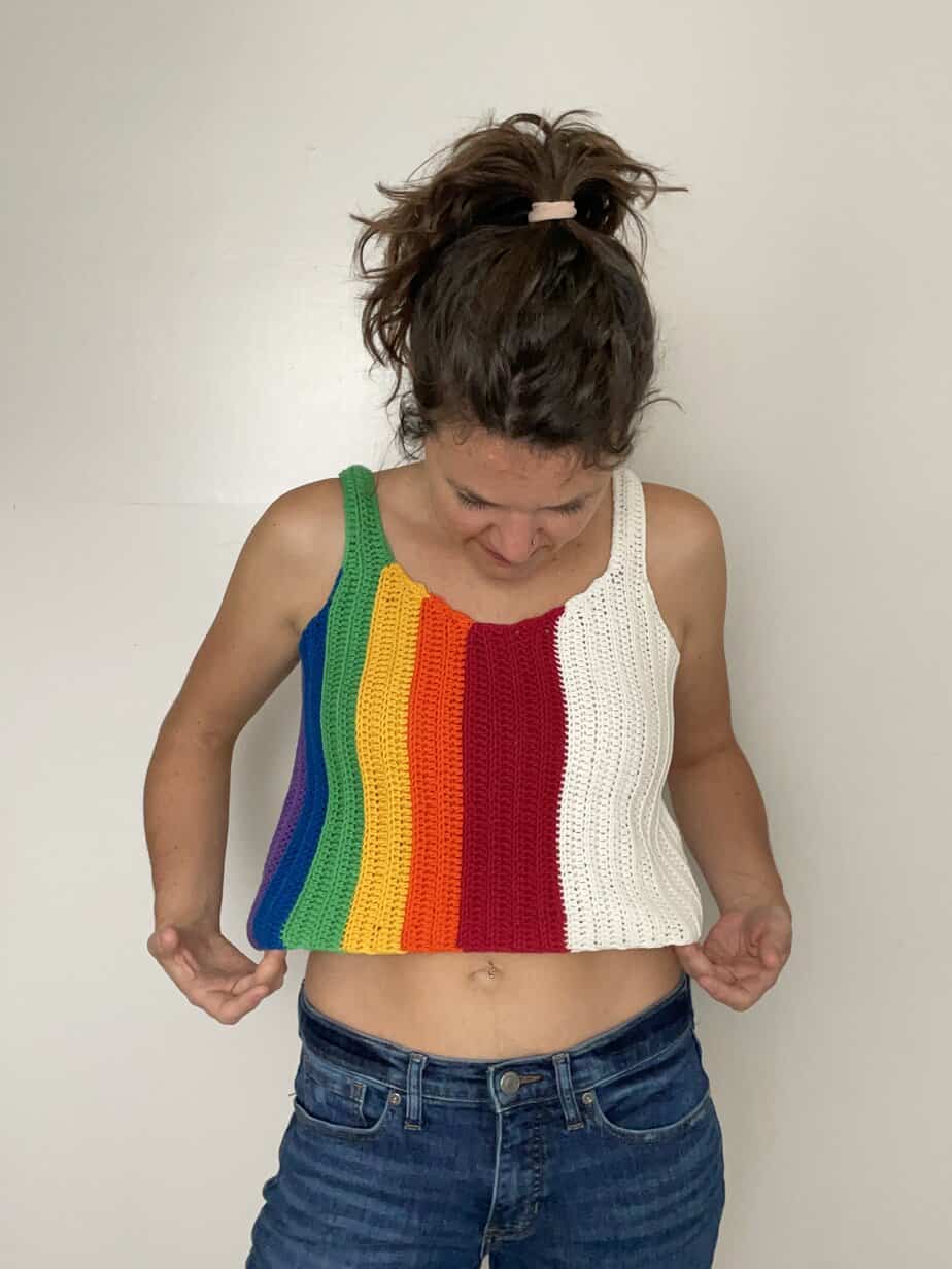 Rainbow crochet top online